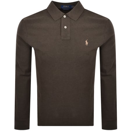 Product image for Ralph Lauren Long Sleeved Polo T Shirt Brown