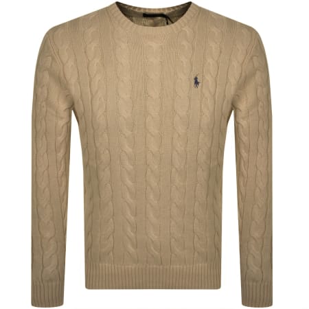 Product image for Ralph Lauren Driver Crew Neck Knit Jumper Brown