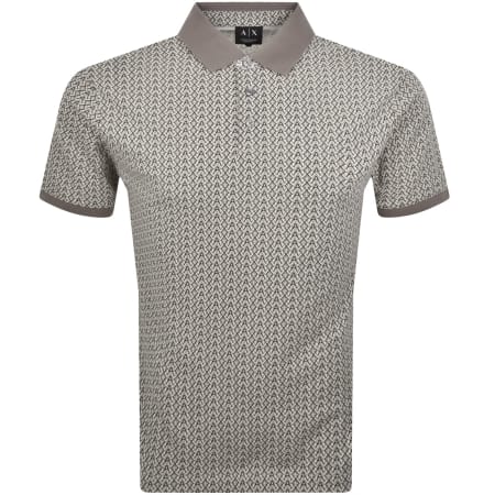 Product image for Armani Exchange Logo Polo T Shirt Cream