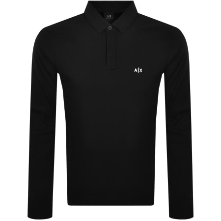 Product image for Armani Exchange Long Sleeved Polo Black