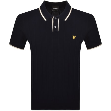 Product image for Lyle And Scott Tipped Knitted Polo T Shirt Navy