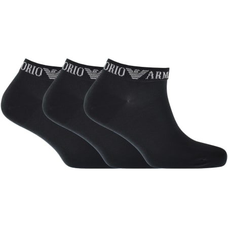 Product image for Emporio Armani 3 Pack Trainer Socks Navy