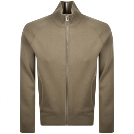 Product image for BOSS Idino Full Zip Knit Jumper Brown