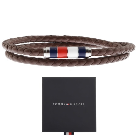 Product Image for Tommy Hilfiger Double Wrap Leather Bracelet Brown
