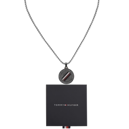 Product Image for Tommy Hilfiger Logo Dog Tag Necklace Silver
