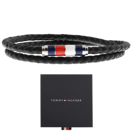 Product Image for Tommy Hilfiger Double Wrap Leather Bracelet Black