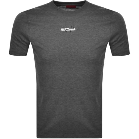 Product Image for HUGO Durned Crew Neck T Shirt Grey