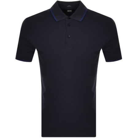 Product Image for BOSS Penrose 34 Zip Polo T Shirt Navy