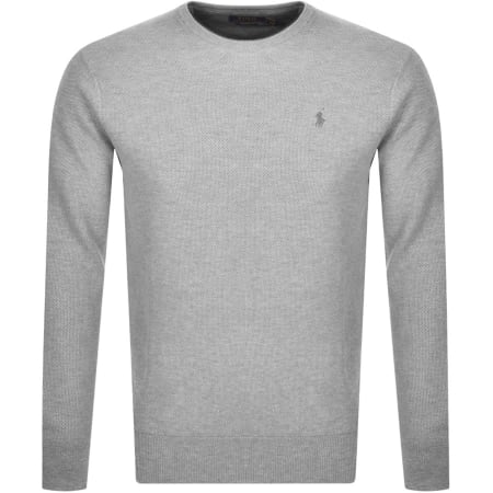 Product Image for Ralph Lauren Crew Neck Waffle Knit Jumper Grey