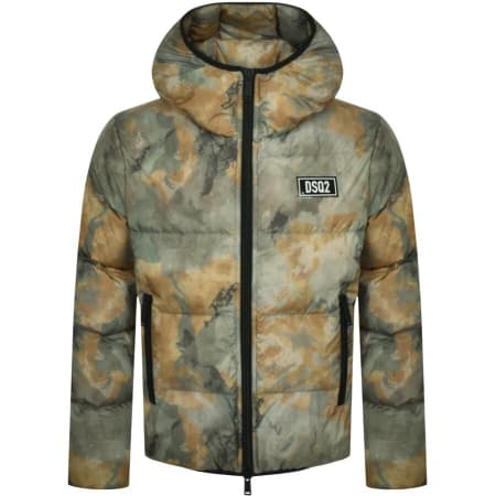 Product Image for DSQUARED2 Camo Puffer Jacket Green