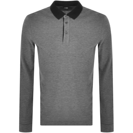 Product Image for BOSS Pado 20 Long Sleeved Polo T Shirt Grey