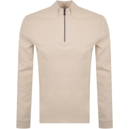 Product Image for BOSS Tenore 12 Long Sleeve Half Zip T Shirt White
