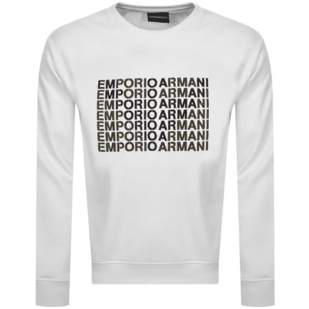 Product Image for Emporio Armani Crew Neck Logo Sweatshirt White