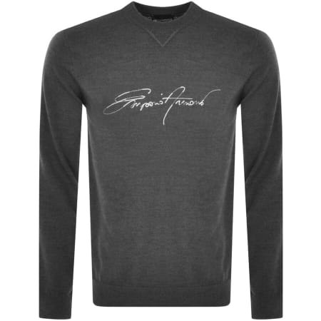Product Image for Emporio Armani Logo Knit Jumper Grey