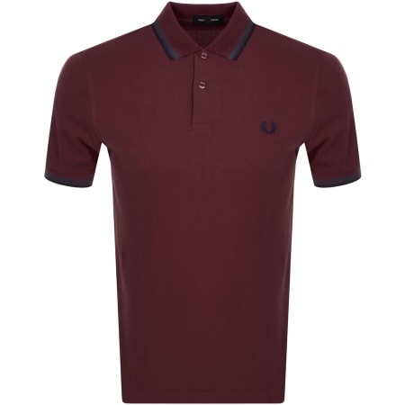 Product Image for Fred Perry Twin Tipped Polo T Shirt Burgundy