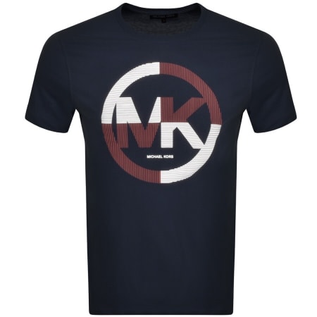 Product Image for Michael Kors Short Sleeve Stripe Logo T Shirt Navy