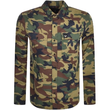 Product Image for True Religion Camo Long Sleeve Shirt Green