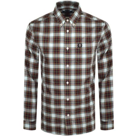 Product Image for Fred Perry Tartan Long Sleeved Logo Shirt Blue