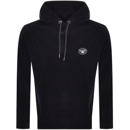 Product Image for Emporio Armani Velour Hoodie Navy