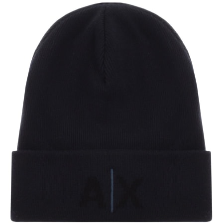 Product Image for Armani Exchange Logo Beanie Hat Navy