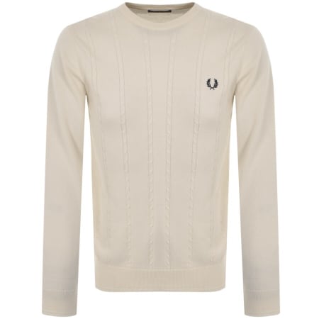 Product Image for Fred Perry Crew Neck Cable Knit Jumper Cream