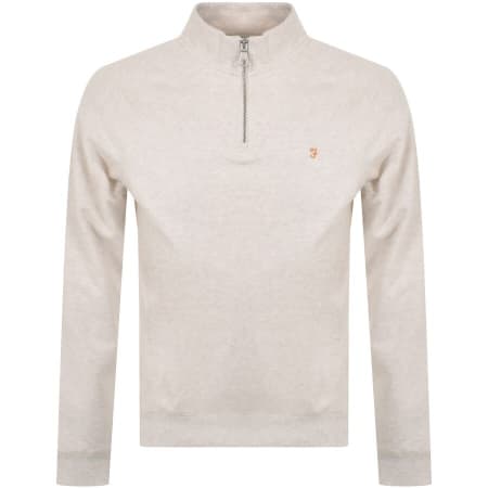 Product Image for Farah Vintage Jim Half Zip Sweatshirt White