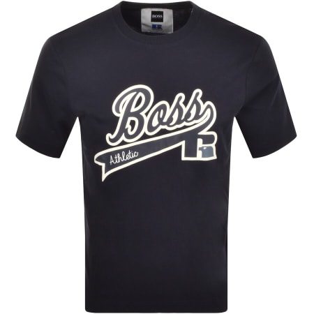 Product Image for BOSS X Russell Athletic T RA Logo T Shirt Navy