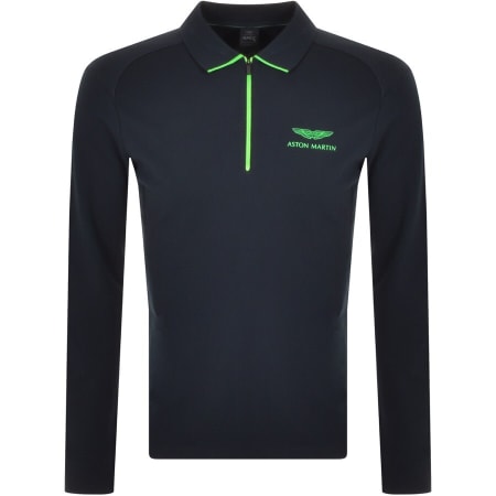 Product Image for Hackett Long Sleeve Polo T Shirt Navy