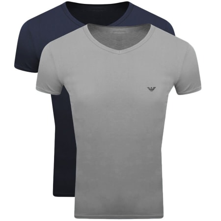 Product Image for Emporio Armani 2 Pack Slim Fit Lounge T Shirts Nav