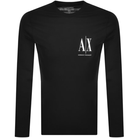 Product Image for Armani Exchange Long Sleeve Logo T Shirt Black