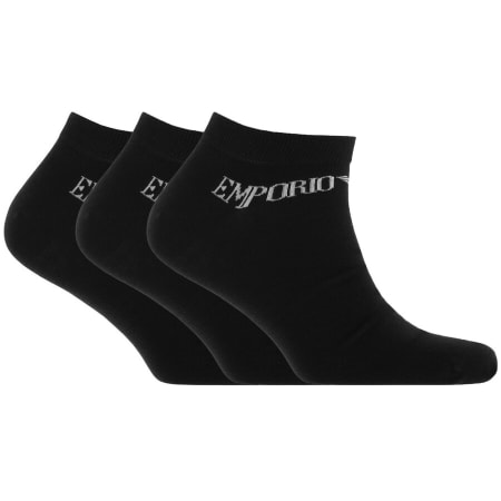 Product Image for Emporio Armani 3 Pack Trainer Socks Black