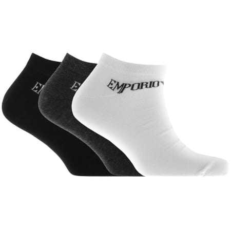 Product Image for Emporio Armani 3 Pack Trainer Socks Black