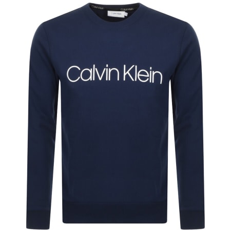 Product Image for Calvin Klein Logo Crew Neck Sweatshirt Navy
