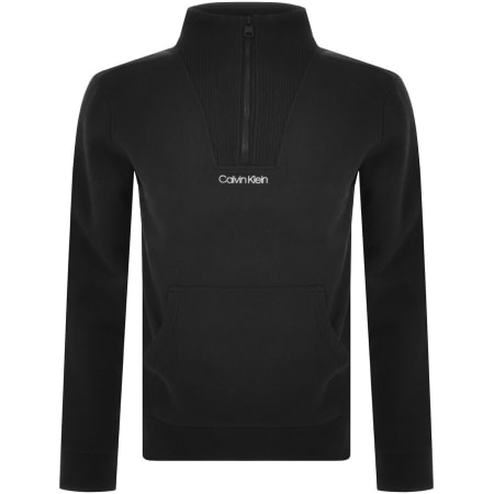 Product Image for Calvin Klein Half Zip Detail Sweatshirt Black