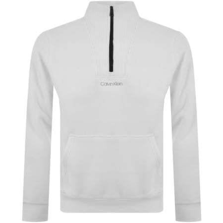 Product Image for Calvin Klein Half Zip Detail Sweatshirt White