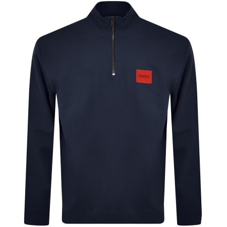 Product Image for HUGO Durty Half Zip Sweatshirt Navy