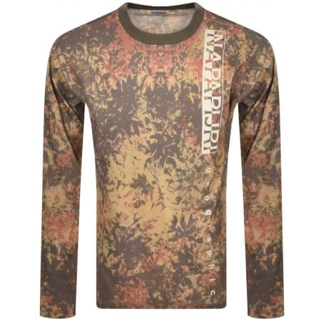 Product Image for Napapijri S Carpino Long Sleeve T Shirt Khaki