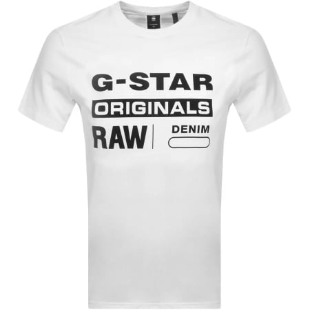 Product Image for G Star Raw Logo T Shirt White