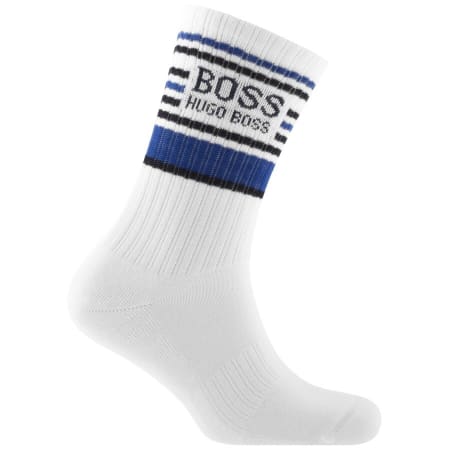 Product Image for BOSS Ribbed Soft Cotton Socks White
