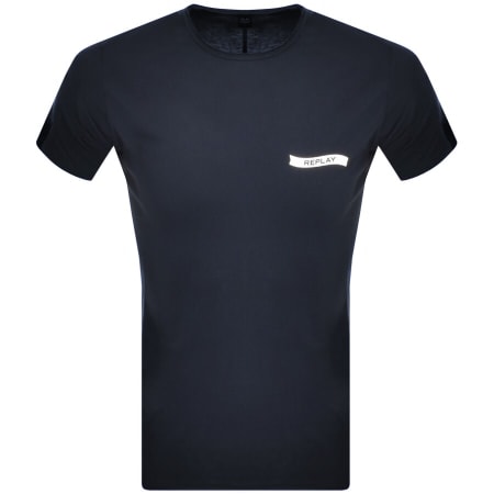 Product Image for Replay Logo Crew Neck T Shirt Navy