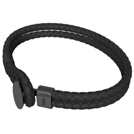 Product Image for BOSS Beck Braided Leather Bracelet Black