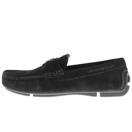 Product Image for Emporio Armani Suede Driver Shoes Black