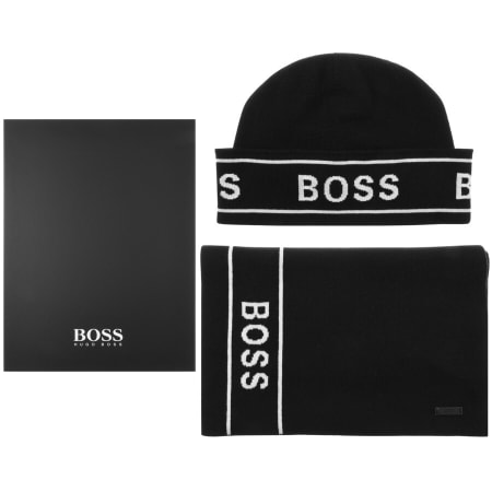 Product Image for BOSS Ulfino Scarf And Hat Set Black