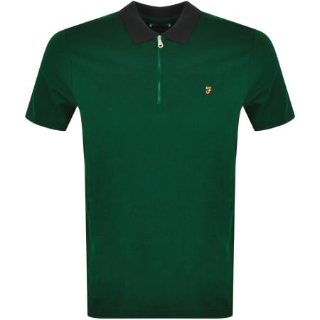 Product Image for Farah Vintage Asher Zip Polo T Shirt Green
