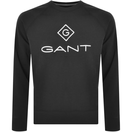 Product Image for Gant Logo Crew Neck Logo Sweatshirt Black