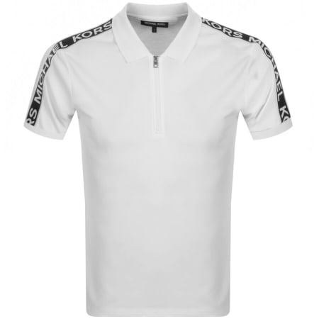 Product Image for Michael Kors Half Zip Tape Polo T Shirt White