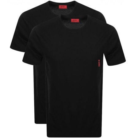 Product Image for HUGO Double Pack Crew Neck T Shirt Black