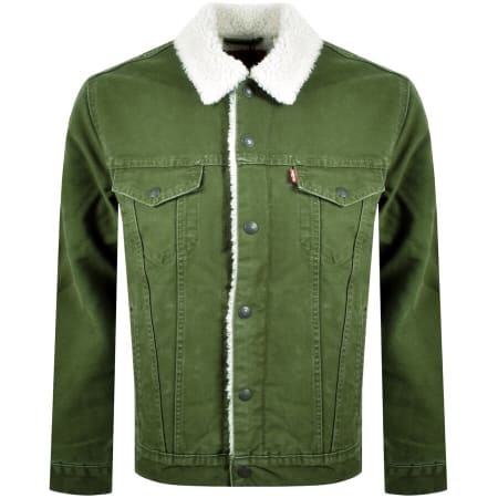 Product Image for Levis Sherpa Trucker Denim Jacket Khaki