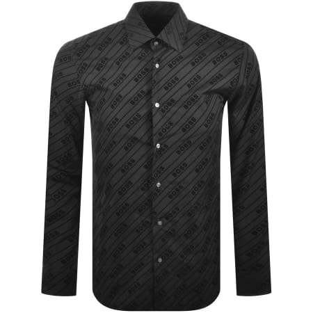 Product Image for BOSS Hank Slim Fit Long Sleeve Shirt Black