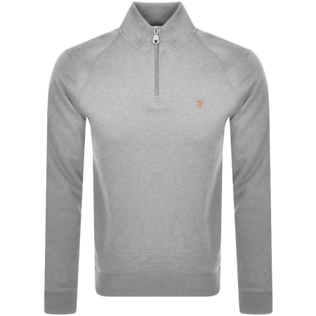 Product Image for Farah Vintage Jim Half Zip Sweatshirt Grey